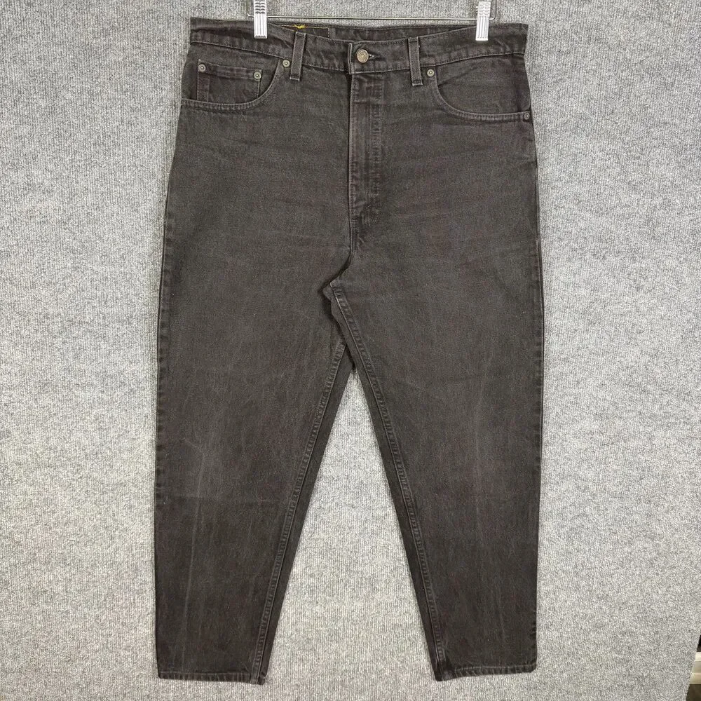 Vintage Levis 550 Men Jeans 38x30(36x30) Black Relaxed Fit Tapered Leg Denim USA